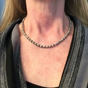 Silver bead necklace